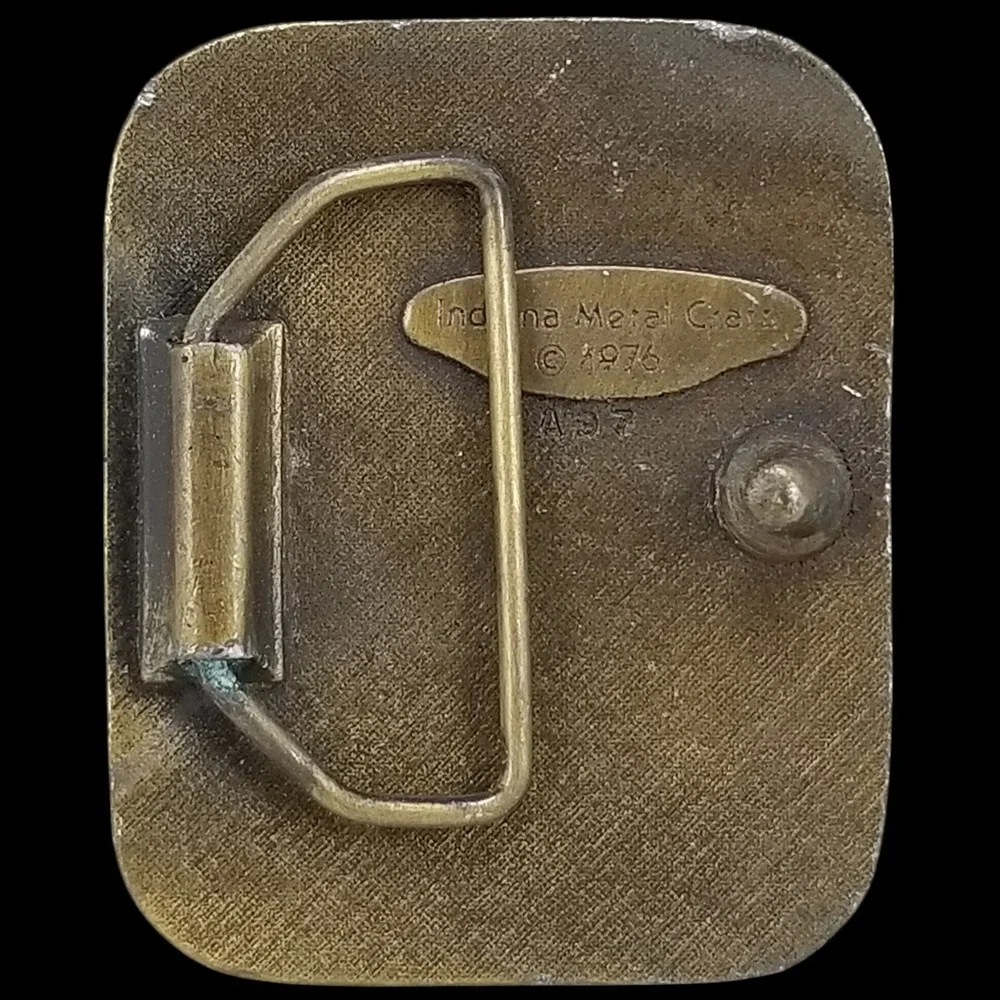 Vintage Indiana Metal Craft 1976 Bass Fish Belt Buckle Fishing Trophy Collectibl